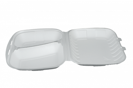 POJEMNIK obiadowy HP4 dzielony 2 komorowy styropianowy biały wym: 207x240x78mm