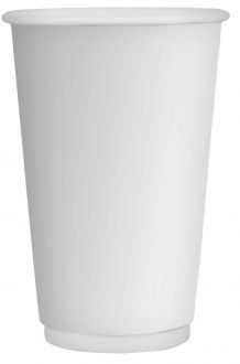Kubek papierowy dwuwarstwowy termiczny z przegrodą powietrzną biały 400 ml